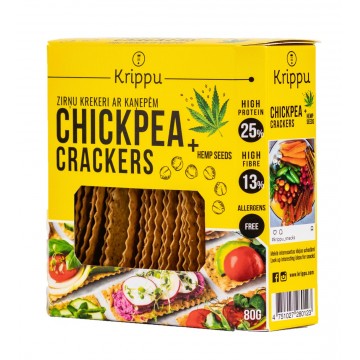 Crackers din naut cu seminte de canepa 80 gr