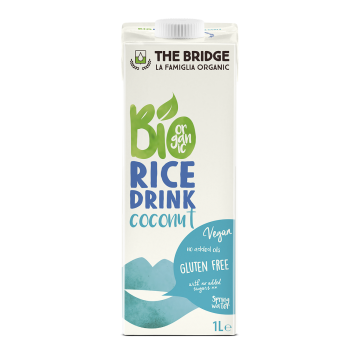 Băutură vegetală Bio din orez cu cocos, fără gluten - 1L